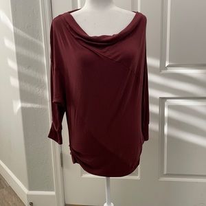 Ella Moss cow neck/off shoulder ruffled sides top